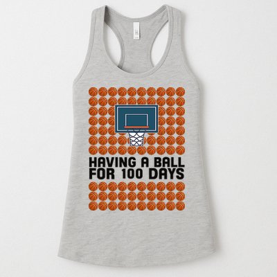 Having A Ball For 100 Days Of School Basketball Womens Tank Top