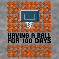 Having A Ball For 100 Days Of School Basketball Cropped Pullover Crew