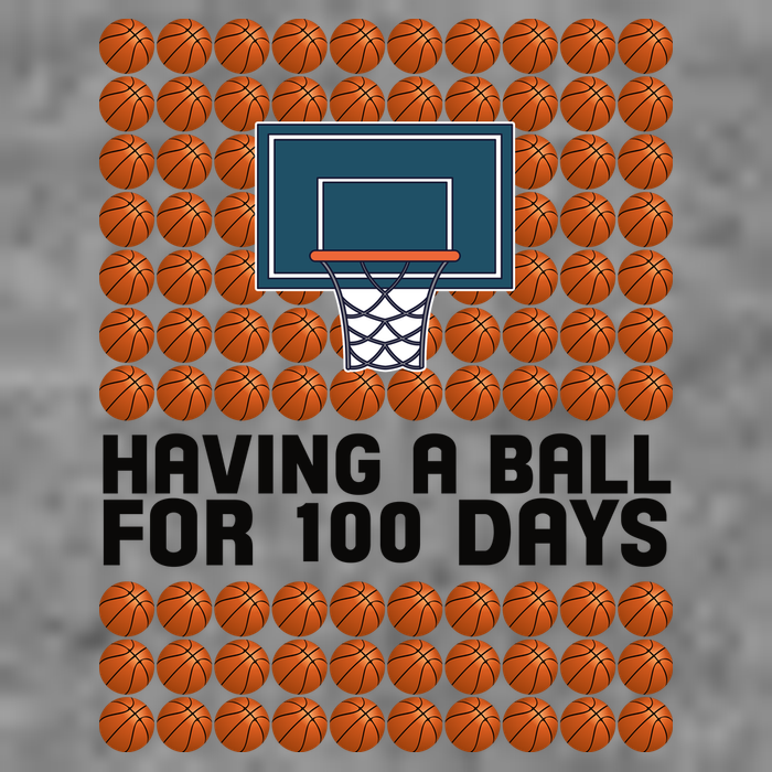 Having A Ball For 100 Days Of School Basketball Cropped Pullover Crew