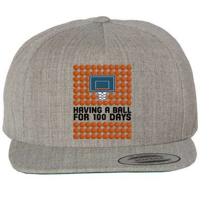 Having A Ball For 100 Days Of School Basketball Wool Snapback Cap