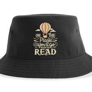 Hot Air Balloon Oh The Places You’Ll Go When You Read Sustainable Bucket Hat