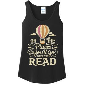 Hot Air Balloon Oh The Places You’Ll Go When You Read Ladies Essential Tank