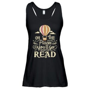 Hot Air Balloon Oh The Places You’Ll Go When You Read Ladies Essential Flowy Tank