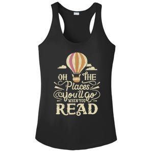 Hot Air Balloon Oh The Places You’Ll Go When You Read Ladies PosiCharge Competitor Racerback Tank