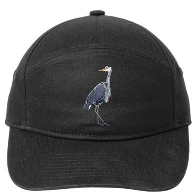 Heron Art Birder Wildlife Bird Watching At Amazon 7-Panel Snapback Hat