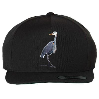 Heron Art Birder Wildlife Bird Watching At Amazon Wool Snapback Cap
