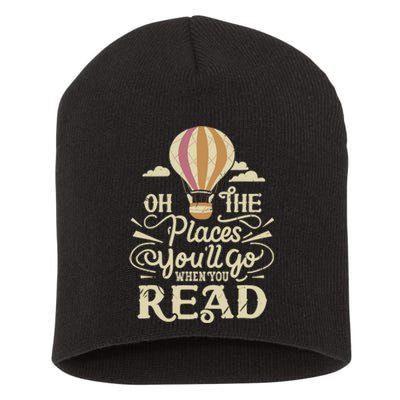 Hot Air Balloon Oh The Places You’Ll Go When You Read Short Acrylic Beanie