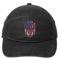 Hot Air Balloon Vintage Usa Flag 7-Panel Snapback Hat