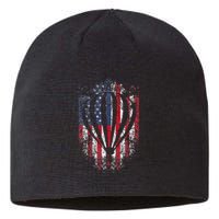 Hot Air Balloon Vintage Usa Flag Sustainable Beanie