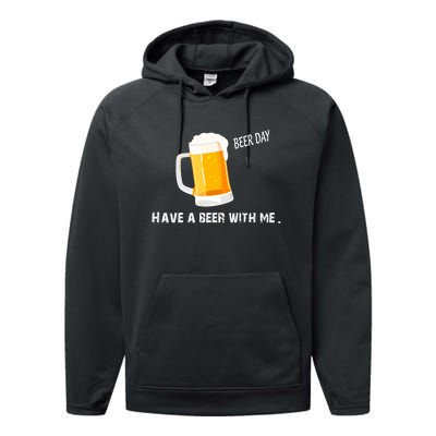 Have A Beer With Me | Beer Day Performance Fleece Hoodie