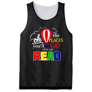 Hot Air Balloon Oh The Places You’Ll Go When You Read Mesh Reversible Basketball Jersey Tank