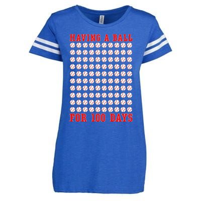 Having A Ball For 100 Days Of School 100th Baseball Enza Ladies Jersey Football T-Shirt