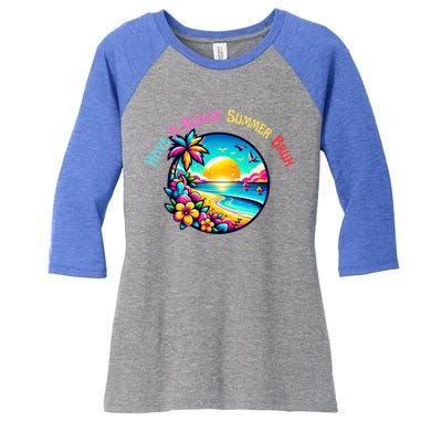 Have A Bussin Summer Bruh Teacher Summer Break Meaningful Gift Women's Tri-Blend 3/4-Sleeve Raglan Shirt