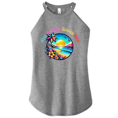 Have A Bussin Summer Bruh Teacher Summer Break Meaningful Gift Women's Perfect Tri Rocker Tank