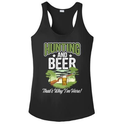 Hunting And Beer Thats Why Im Here! Hunting Gift Ladies PosiCharge Competitor Racerback Tank