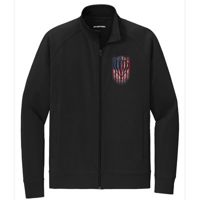 Hot Air Balloon Vintage USA Flag Stretch Full-Zip Cadet Jacket