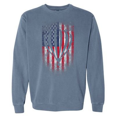 Hot Air Balloon Vintage USA Flag Garment-Dyed Sweatshirt