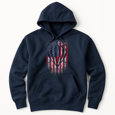 Hot Air Balloon Vintage USA Flag Hoodie