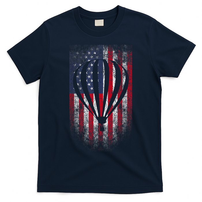 Hot Air Balloon Vintage USA Flag T-Shirt