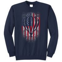 Hot Air Balloon Vintage USA Flag Tall Sweatshirt