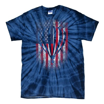 Hot Air Balloon Vintage USA Flag Tie-Dye T-Shirt