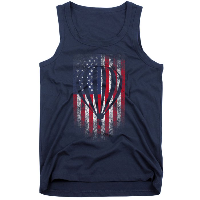 Hot Air Balloon Vintage USA Flag Tank Top