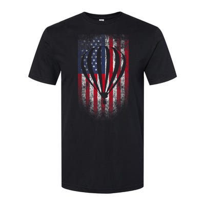 Hot Air Balloon Vintage USA Flag Softstyle CVC T-Shirt