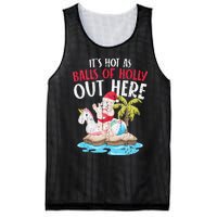 Hot As Balls Of Holly Santa Funny Christmas In July Graphic Mesh Reversible Basketball Jersey Tank