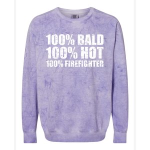 Hot And Bald Firefighter For Fire Gift Colorblast Crewneck Sweatshirt