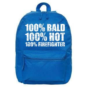 Hot And Bald Firefighter For Fire Gift 16 in Basic Backpack