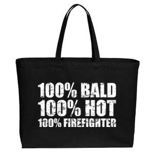 Hot And Bald Firefighter For Fire Gift Cotton Canvas Jumbo Tote