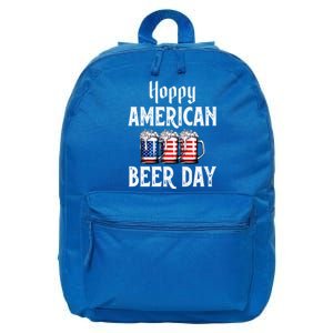 Hoppy American Beer Day Usa Flag Beer Lover Craft Brewer Cool Gift 16 in Basic Backpack