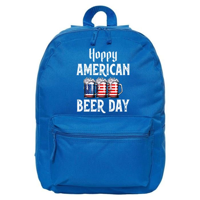 Hoppy American Beer Day Usa Flag Beer Lover Craft Brewer Cool Gift 16 in Basic Backpack