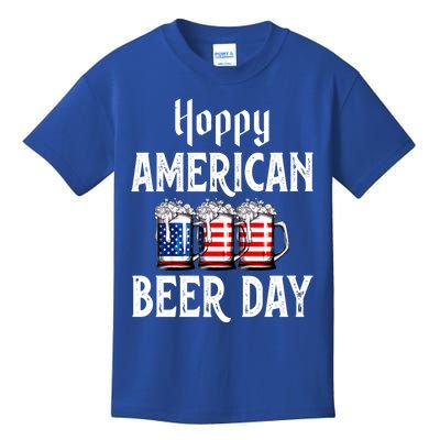 Hoppy American Beer Day Usa Flag Beer Lover Craft Brewer Cool Gift Kids T-Shirt