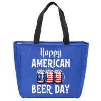 Hoppy American Beer Day Usa Flag Beer Lover Craft Brewer Cool Gift Zip Tote Bag