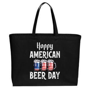 Hoppy American Beer Day Usa Flag Beer Lover Craft Brewer Cool Gift Cotton Canvas Jumbo Tote