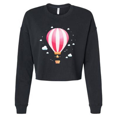 Hot Air Balloon Ride Festival Cropped Pullover Crew