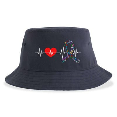 Heartbeat All Cancer Matters Awareness Day Warrior Sustainable Bucket Hat