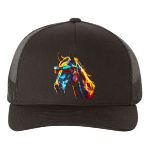 Horse Artwork Colourful Sunglasses Animal Horse Yupoong Adult 5-Panel Trucker Hat