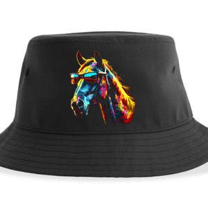 Horse Artwork Colourful Sunglasses Animal Horse Sustainable Bucket Hat