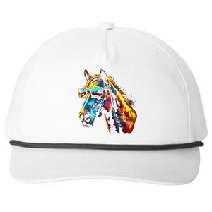 Horse Artwork Colourful Sunglasses Animal Horse Snapback Five-Panel Rope Hat