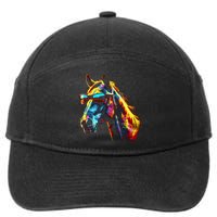 Horse Artwork Colourful Sunglasses Animal Horse 7-Panel Snapback Hat