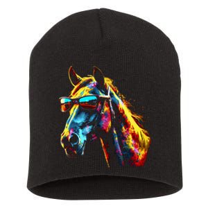 Horse Artwork Colourful Sunglasses Animal Horse Short Acrylic Beanie