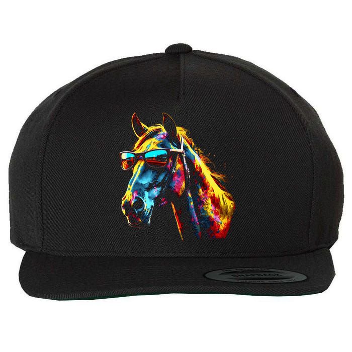 Horse Artwork Colourful Sunglasses Animal Horse Wool Snapback Cap