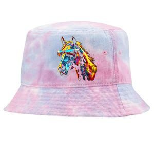 Horse Artwork Colourful Sunglasses Animal Horse Tie-Dyed Bucket Hat