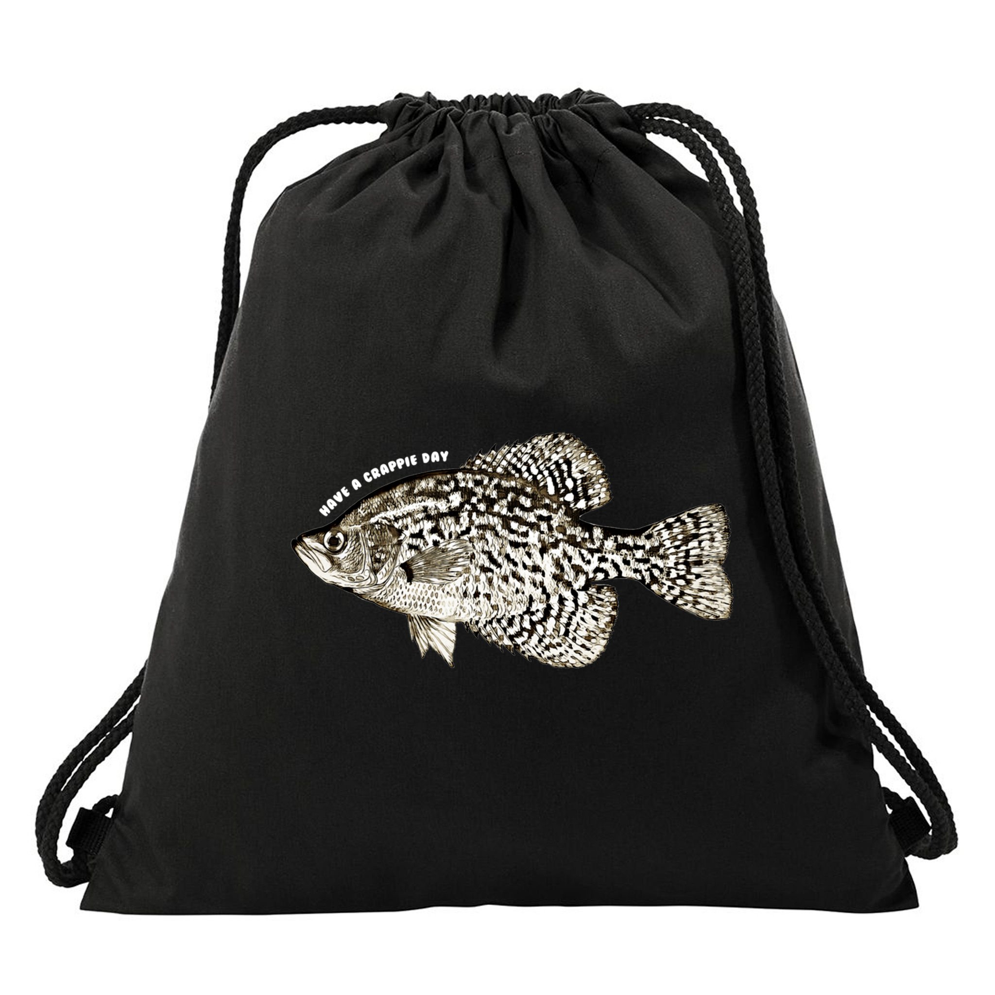 Have A Crappie Day Fishing Cool Gift Drawstring Bag