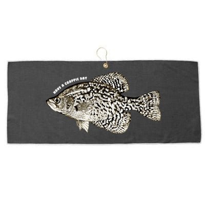 Have A Crappie Day Fishing Cool Gift Large Microfiber Waffle Golf Towel