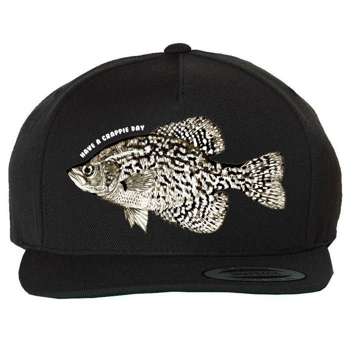 Have A Crappie Day Fishing Cool Gift Wool Snapback Cap