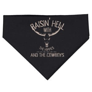 Hippies And Cowboys Western Cowhide Cowgirls USA-Made Doggie Bandana