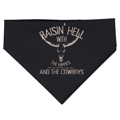 Hippies And Cowboys Western Cowhide Cowgirls USA-Made Doggie Bandana